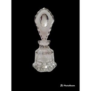 LE Smith Vintage 1940s Perfume Bottle - Clear Glass with Stopper